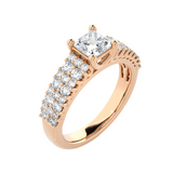 1 5/8 ctw Round Lab Grown Diamond Side Stone Engagement Ring