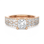 1 5/8 ctw Round Lab Grown Diamond Side Stone Engagement Ring