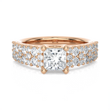 1 5/8 ctw Round Lab Grown Diamond Side Stone Engagement Ring