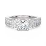 1 5/8 ctw Round Lab Grown Diamond Side Stone Engagement Ring