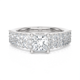 1 5/8 ctw Round Lab Grown Diamond Side Stone Engagement Ring