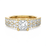 1 5/8 ctw Round Lab Grown Diamond Side Stone Engagement Ring