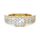 1 5/8 ctw Round Lab Grown Diamond Side Stone Engagement Ring