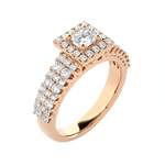 1 ctw Round Lab Grown Diamond Halo Engagement Ring
