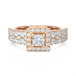 1 ctw Round Lab Grown Diamond Halo Engagement Ring