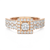 1 ctw Round Lab Grown Diamond Halo Engagement Ring