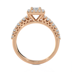 1 ctw Round Lab Grown Diamond Halo Engagement Ring