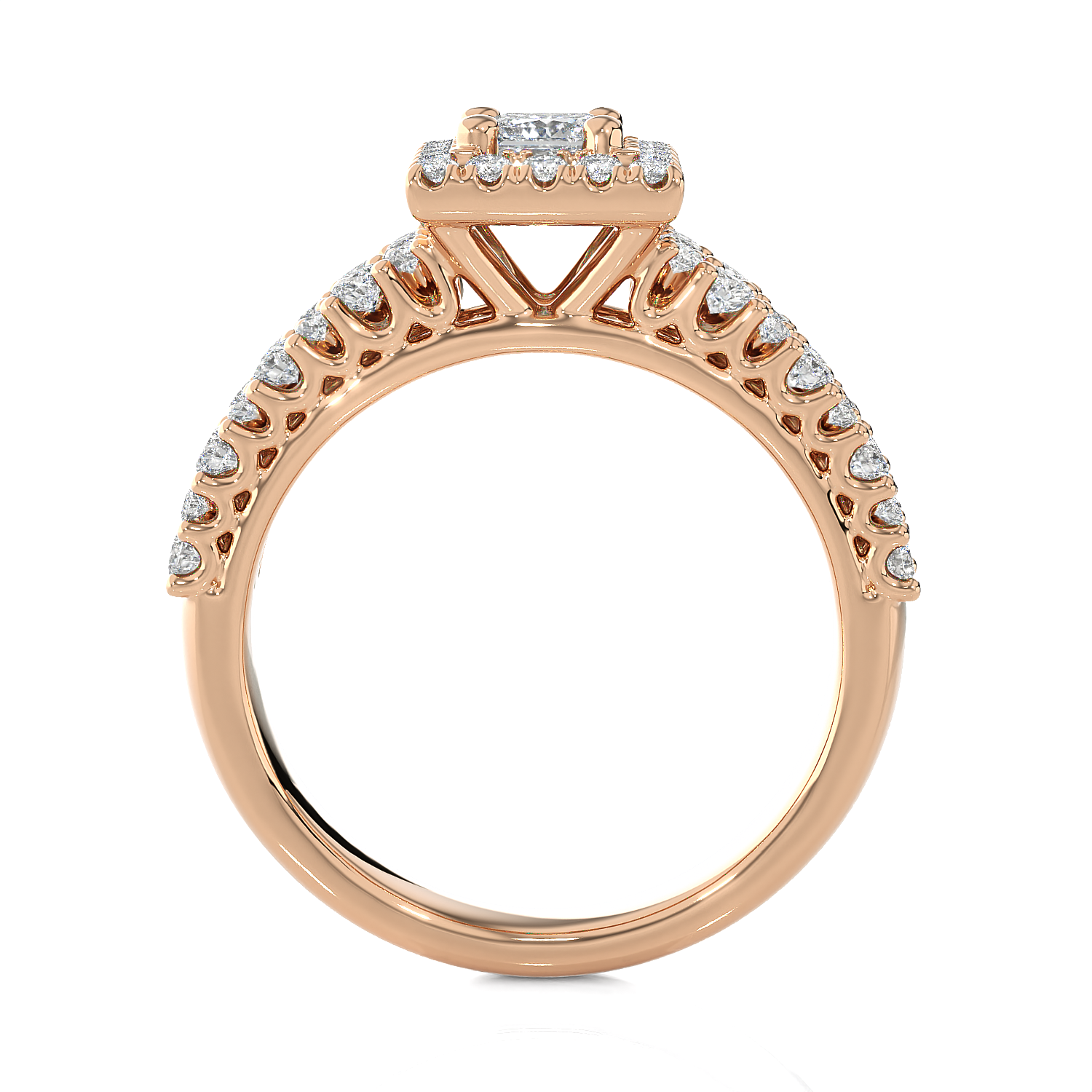 1 ctw Round Lab Grown Diamond Halo Engagement Ring