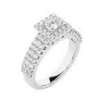 1 ctw Round Lab Grown Diamond Halo Engagement Ring