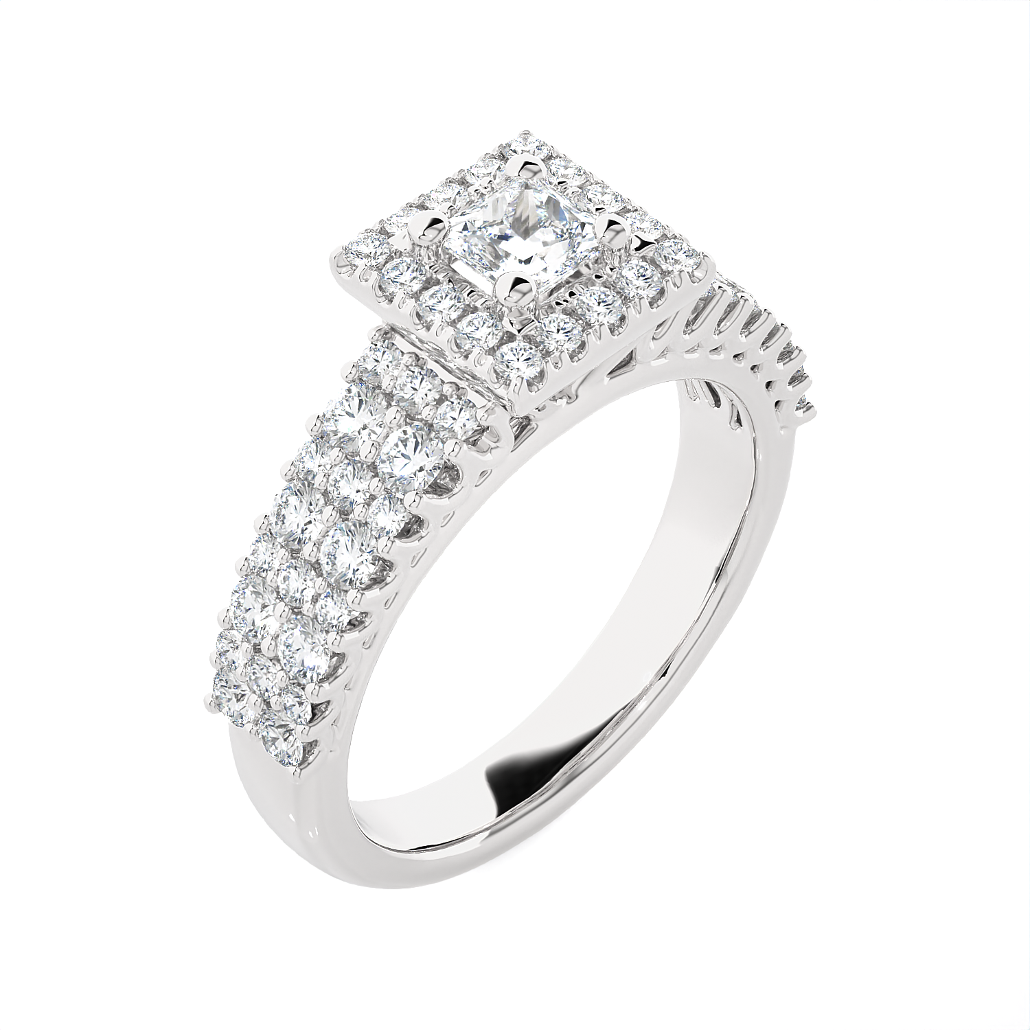 1 ctw Round Lab Grown Diamond Halo Engagement Ring