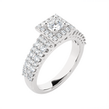 1 ctw Round Lab Grown Diamond Halo Engagement Ring