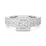 1 ctw Round Lab Grown Diamond Halo Engagement Ring