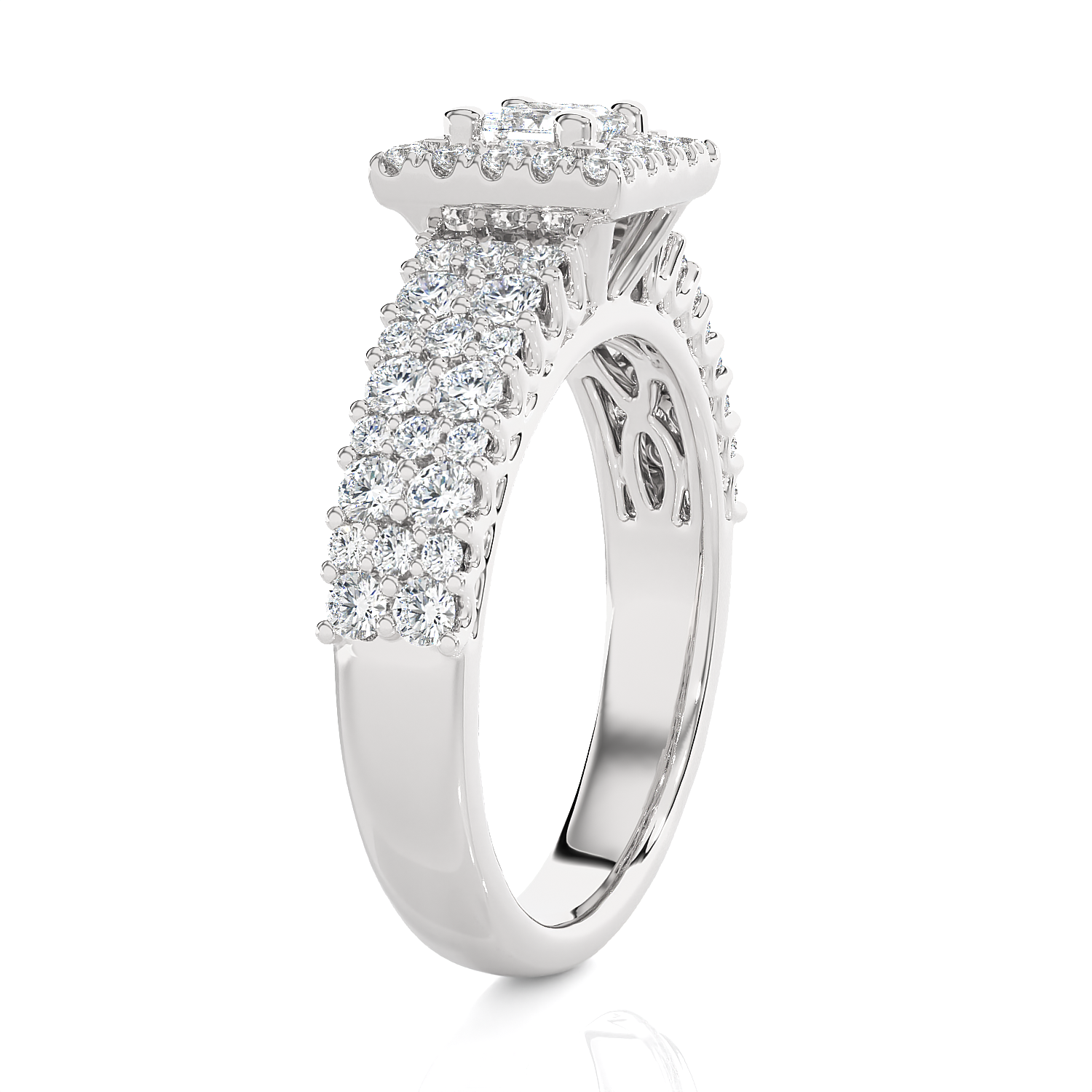1 ctw Round Lab Grown Diamond Halo Engagement Ring