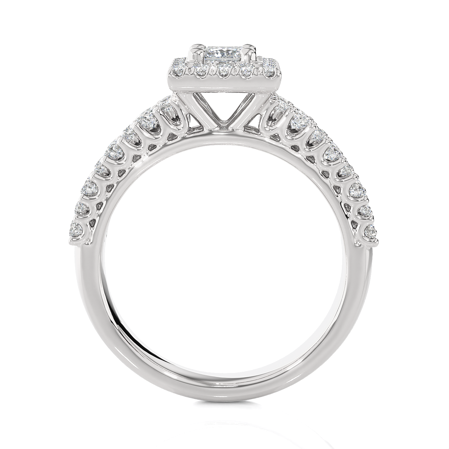 1 ctw Round Lab Grown Diamond Halo Engagement Ring