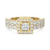 1 ctw Round Lab Grown Diamond Halo Engagement Ring