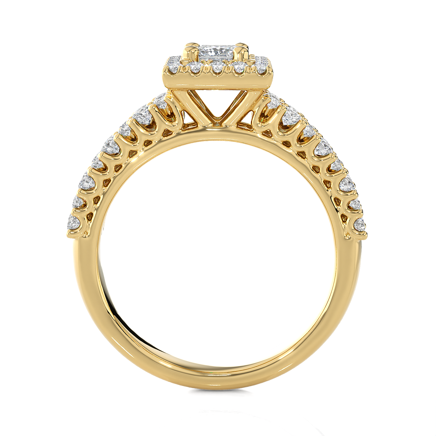 1 ctw Round Lab Grown Diamond Halo Engagement Ring