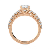 Round Lab Grown Diamond Side Stone Engagement Ring