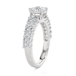 Round Lab Grown Diamond Side Stone Engagement Ring