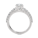 Round Lab Grown Diamond Side Stone Engagement Ring
