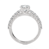 Round Lab Grown Diamond Side Stone Engagement Ring