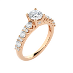 1 1/2 ctw Round Lab Grown Diamond Side Stone Engagement Ring