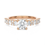 1 1/2 ctw Round Lab Grown Diamond Side Stone Engagement Ring