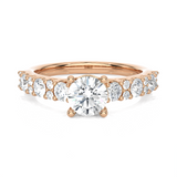 1 1/2 ctw Round Lab Grown Diamond Side Stone Engagement Ring