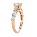 1 1/2 ctw Round Lab Grown Diamond Side Stone Engagement Ring