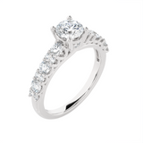 1 1/2 ctw Round Lab Grown Diamond Side Stone Engagement Ring