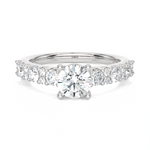 1 1/2 ctw Round Lab Grown Diamond Side Stone Engagement Ring
