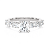 1 1/2 ctw Round Lab Grown Diamond Side Stone Engagement Ring