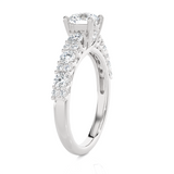 1 1/2 ctw Round Lab Grown Diamond Side Stone Engagement Ring