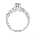 1 1/2 ctw Round Lab Grown Diamond Side Stone Engagement Ring
