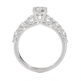 1 1/2 ctw Round Lab Grown Diamond Side Stone Engagement Ring