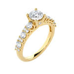 1 1/2 ctw Round Lab Grown Diamond Side Stone Engagement Ring