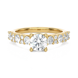 1 1/2 ctw Round Lab Grown Diamond Side Stone Engagement Ring