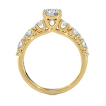 1 1/2 ctw Round Lab Grown Diamond Side Stone Engagement Ring