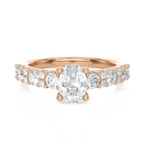1 1/2 ctw Round Lab Grown Diamond Side Stone Engagement Ring