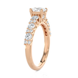 1 1/2 ctw Round Lab Grown Diamond Side Stone Engagement Ring