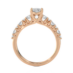 1 1/2 ctw Round Lab Grown Diamond Side Stone Engagement Ring