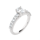 1 1/2 ctw Round Lab Grown Diamond Side Stone Engagement Ring