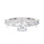 1 1/2 ctw Round Lab Grown Diamond Side Stone Engagement Ring