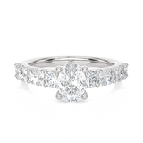 1 1/2 ctw Round Lab Grown Diamond Side Stone Engagement Ring