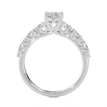 1 1/2 ctw Round Lab Grown Diamond Side Stone Engagement Ring