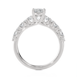 1 1/2 ctw Round Lab Grown Diamond Side Stone Engagement Ring