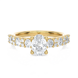 1 1/2 ctw Round Lab Grown Diamond Side Stone Engagement Ring