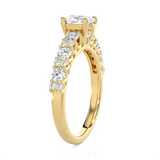 1 1/2 ctw Round Lab Grown Diamond Side Stone Engagement Ring