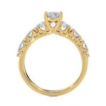 1 1/2 ctw Round Lab Grown Diamond Side Stone Engagement Ring
