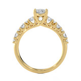 1 1/2 ctw Round Lab Grown Diamond Side Stone Engagement Ring