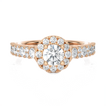 1 1/2 ctw Round Lab Grown Diamond Halo Engagement Ring